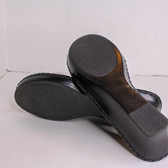 Duck Head Carrie Sandals Wedge Sling Back Black Size 9W - Picture 5 of 5